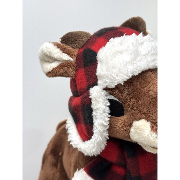 Dan Dee Collectors Choice Rudolph Red Nose Reindeer 12" Stuffed Plush Hat Scarf - Picture 7 of 11